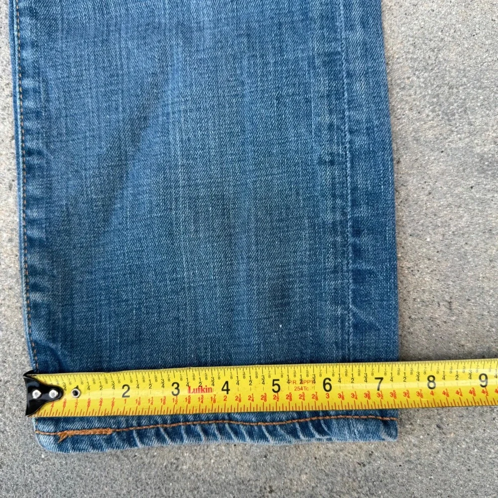 Levi's 513 Slim Straight Jeans Mens 33x32 Medium Wash Distressed Blue Denim